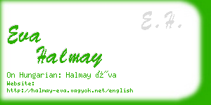 eva halmay business card